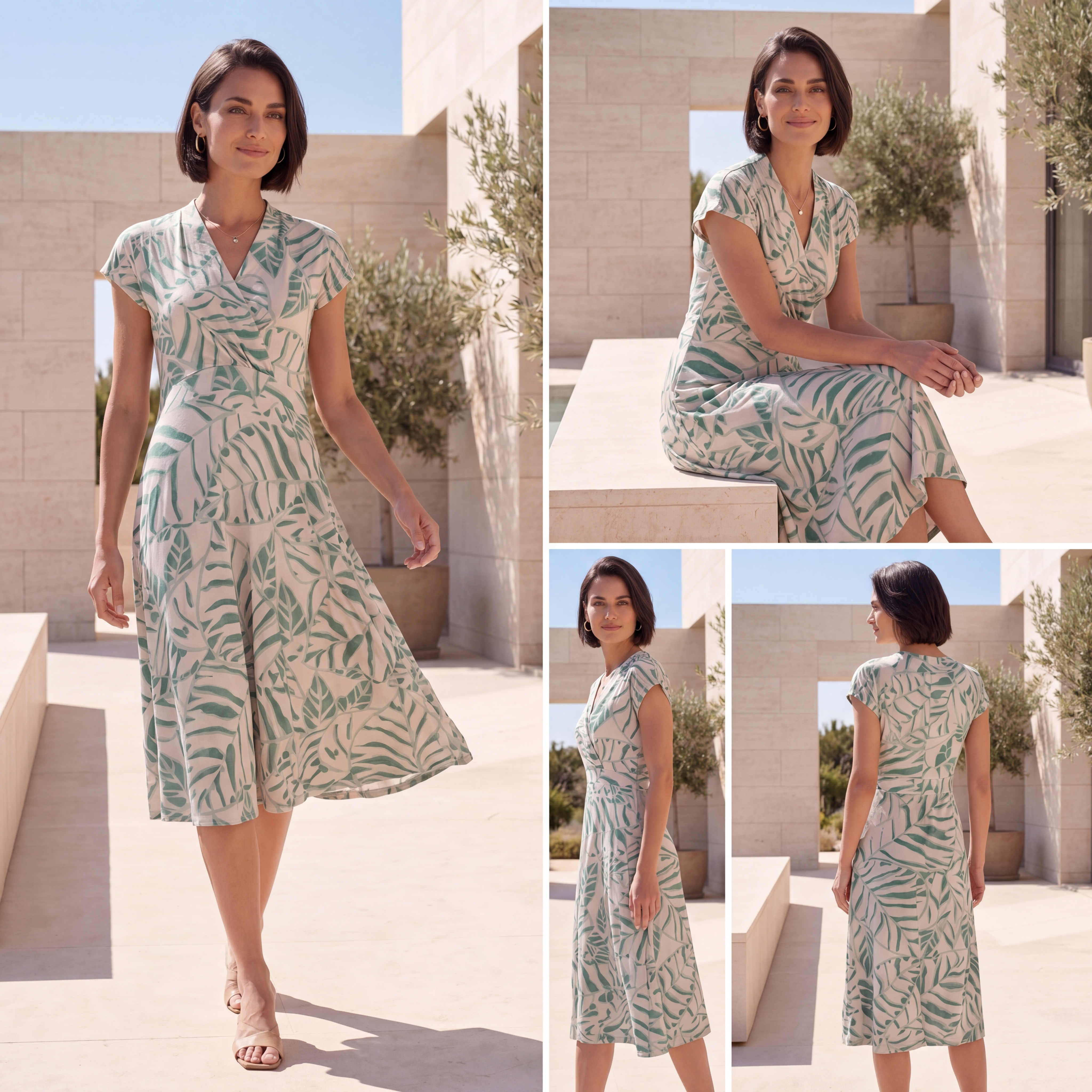 Dámske zelené zavinovacie šaty ZABAIONE CARRARA GREEN s.WEAR 14